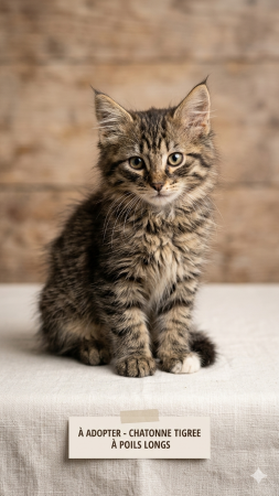 Adorable chatonne type Maine Coon / Norvégien à donner